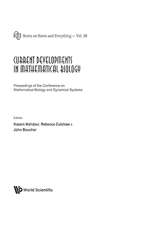 current developments in mathematical biology proceedings of the conference on mathematical biology and