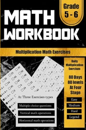 5th and 6th grade math workbook math drills multiplication daily mat exercises 80 days of timed tests at 80