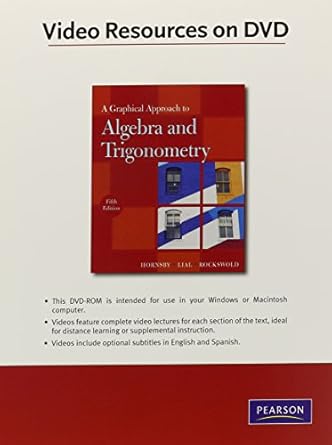 videos on dvd rom for a graphical approach to algebra and trigonometry 5th edition pearson education