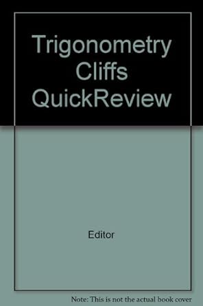 trigonometry cliffs quickreview 1st edition editor b00b65jh6g