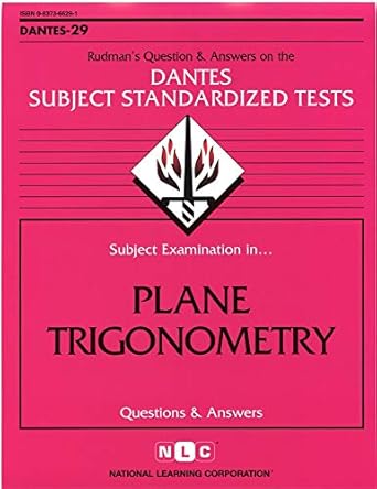 dsst plane trigonometry 1st edition national learning corporation 0837366291, 978-0837366296