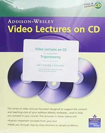 video lectures on cd with optional captioning for trigonometry 9th edition margaret l lial ,john hornsby