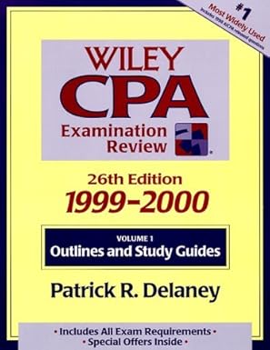 outlines and study guides volume 1 wiley cpa examination review 1999 2000 volume 1st edition patrick r.