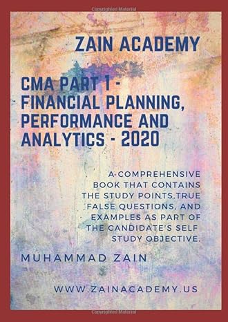 cma part 1 financial planning performance and analytics 2020 1st edition muhammad zain 979-8607621537