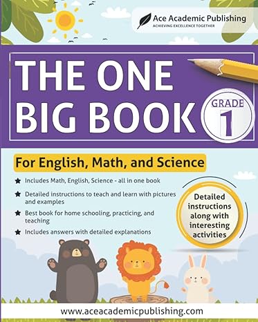 the one big book grade 1 for english math and science black and white edition 1st edition ace academic
