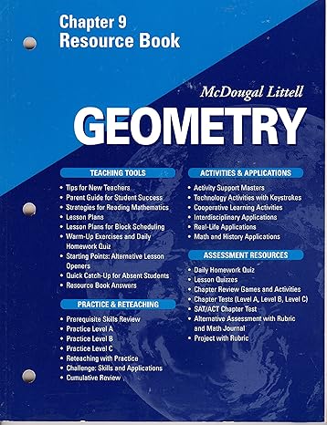 mcdougal littell geometry chapter 9 resource book 1st edition mcdougal littell 0618020721, 978-0618020720