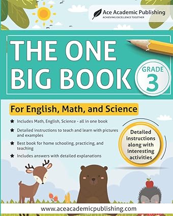 the one big book grade 3 for english math and science black and white edition 1st edition ace academic