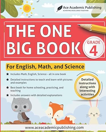 the one big book grade 4 for english math and science black and white edition 1st edition ace academic