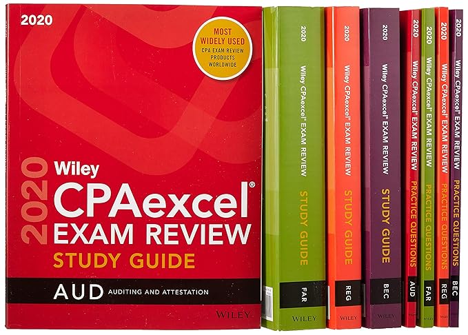 wiley cpaexcel exam review 2020 study guide + question pack complete set 1st edition wiley 1119647525,