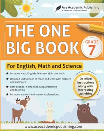 the one big book grade 7 for english math and science black and white edition 1st edition ace academic