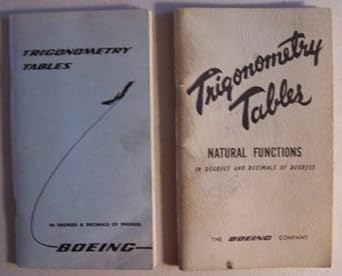 lot of 2 vintage boeing trig pocket books trigonometry tables in degrees and decimals of degrees 1st edition