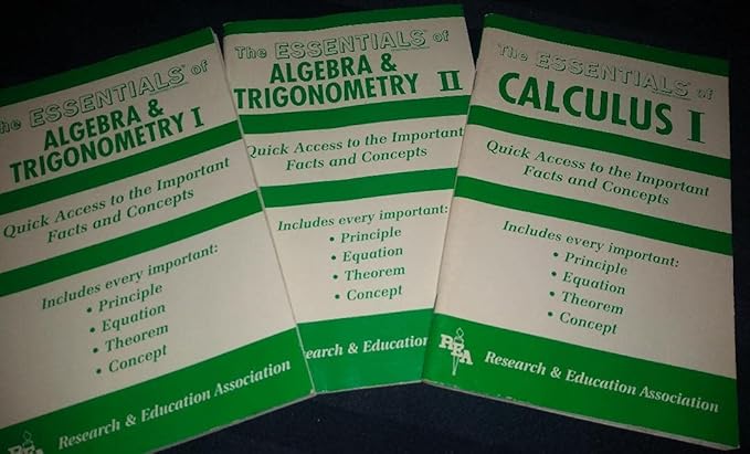 algebra and trigonometry i essentials reissue edition editors of rea 0878915699, 978-0878915699