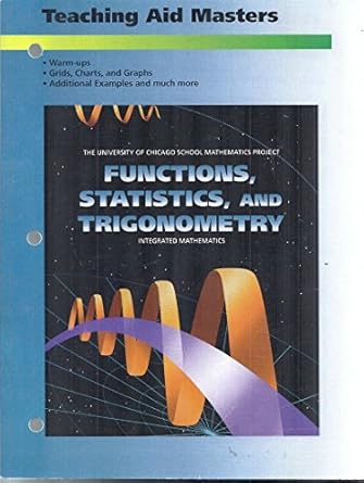 ucsmp teaching aid masters functions statistics and trigonometry 1st edition  0673459322, 978-0673459329