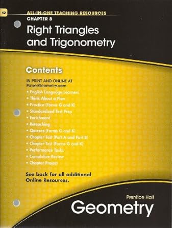 right triangles and trigonometry chapter 8 geometry all in one teaching resources 1st edition  0133689093,