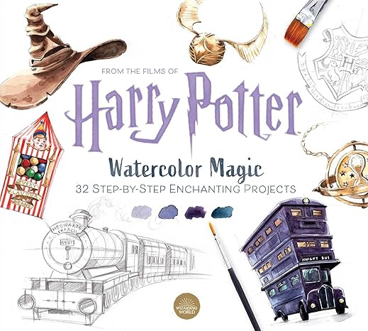 harry potter watercolor magic 32 step by step enchanting projects 1st edition tugce audoire 1647224624,