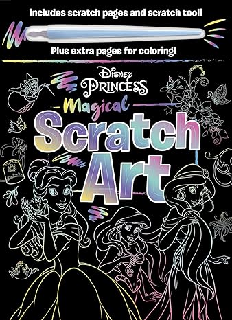 disney princess magical scratch art with scratch tool and coloring pages 1st edition igloobooks 1837717532,