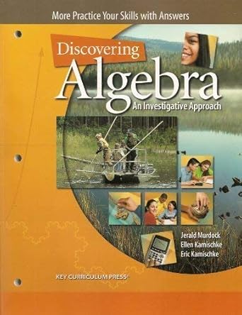 discovering algebra an investigative approach more practice skills with answers 1st edition ellen kamischke