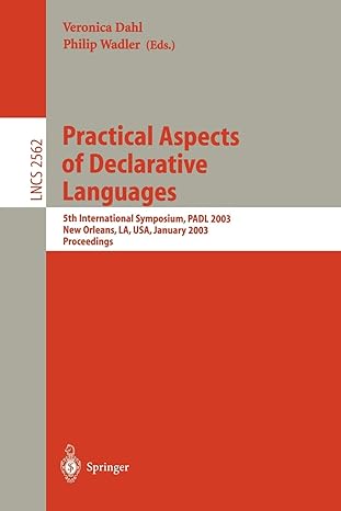 practical aspects of declarative languages 5th international symposium padl 2003 new orleans la usa january