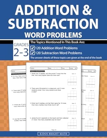 addition and subtraction word problems grades 2 3 2nd grade and 3rd grade math workbook 240 problems for