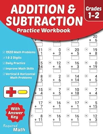 required math addition and subtraction practice workbook grades 1 ducational mathematics worksheets for daily