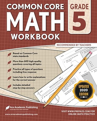 5th grade math workbook commoncore math workbook 1st edition ace academic publishing 1949383075,