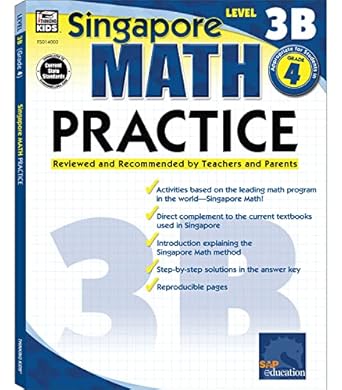 singapore math level 3b math practice workbook for  grade paperback ages 9 10 with answer key workbook