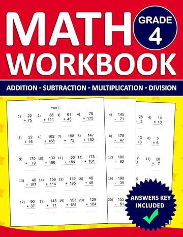 math workbook for grade 4 addition subtraction multiplication division with answers key math workbook with