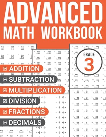 3rd grade advanced math workbook addition subtraction multiplication division fractions and decimals problems