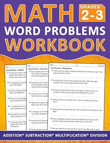 word problems math workbook for grades 2 3 with addition subtraction multiplication division math practice