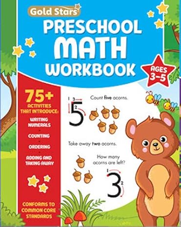 preschool math workbook ages 3 to 5 75+ activities addition and subtraction counting and writing numbers 1 to