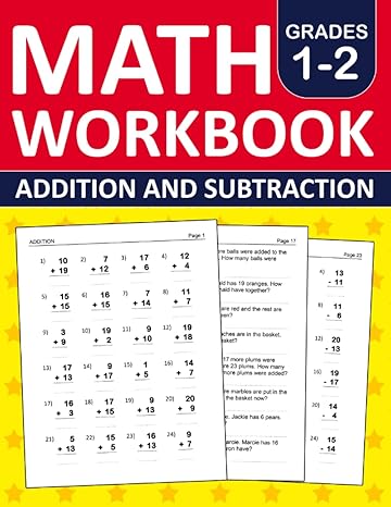 math workbook grade 1 2 addition and subtraction exercises 1st grade and 2nd grade math practice workbook