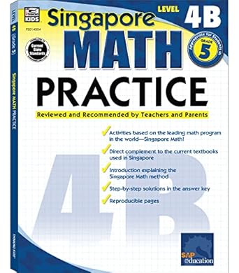 singapore math level 4b math practice workbook for 5th grade paperback ages 10 11 with answer key 1st edition