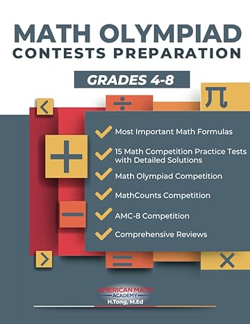 math olympiad contests preparation grades 4 8 amc 8 mathcounts mathcon and math leagues 1st edition american
