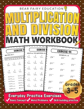 multiplication and division math workbook for 3rd  5th grades everyday practice exercises basic concept word