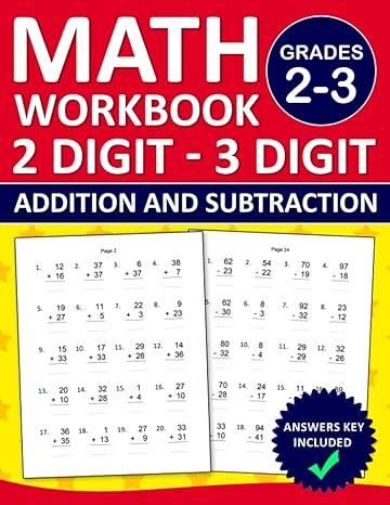 math workbook for grade 2 3 addition and subtraction exercises with answers key 2nd and 3rd grade workbook