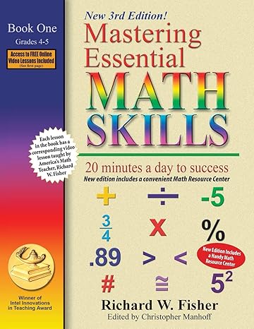 mastering essential math skills book 1 grades 4 and 5 20 minutes a day to success 1st edition richard w