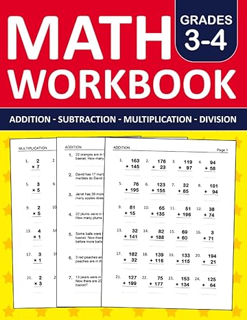 math workbook grade 3 and 4 addition subtraction multiplication and division exercises 3rd grade and  grade