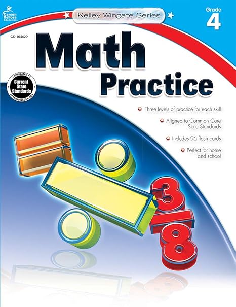 carson dellosa math practice grade 4 workbook 1st edition ‎carson dellosa education 1483805026