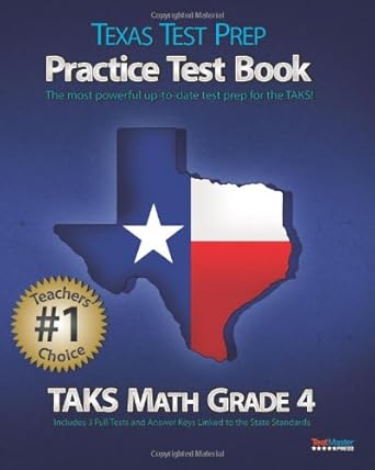 texas test prep practice test book taks math grade 4 1st edition test master press 1456468170, 978-1456468170