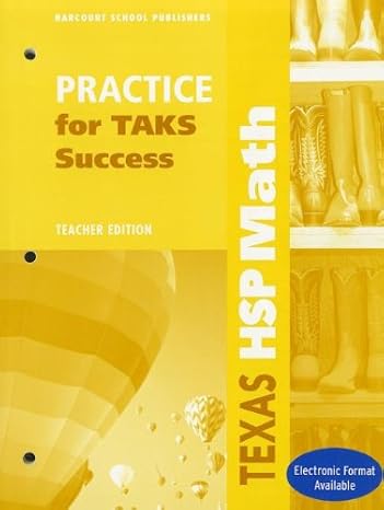 texas hsp math practice for taks success grade 2 teacher edition harcourt school publishers 015366021x,