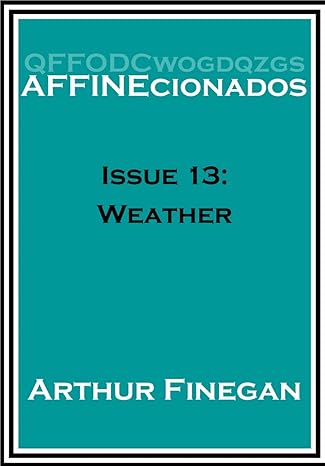 affinecionados book 13 weather 1st edition arthur finegan b0cq4qfnc7