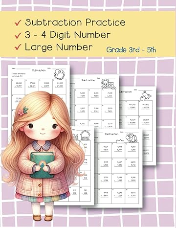 subtraction practice 3 4 digit number large number grade 3rd 5th math workbook subtraction practice with