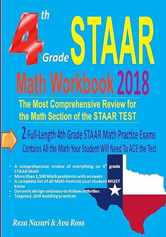 4th grade staar math workbook 2018 the most comprehensive review for the math section of the staar test 1st