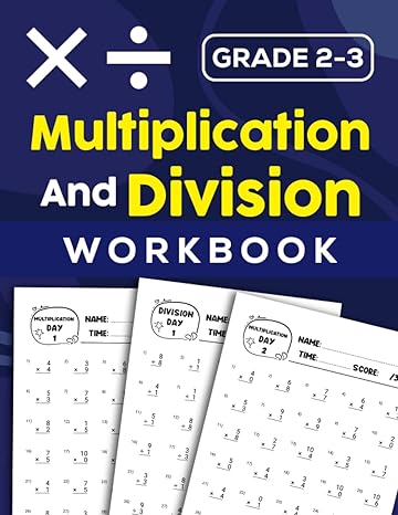 multiplication and division workbook for grade 2 3 single number multiplication and division math practice