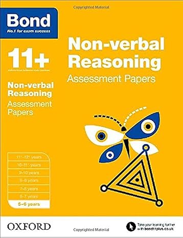 bond 11+ non verbal reasoning assessment papers 5 6 years 1st edition bond 11+ 0192742205, 978-0192742209