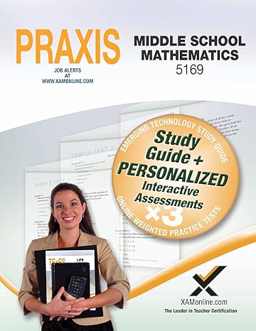 praxis middle school mathematics 5169 book and online study guide edition sharon wynne 1607874725,