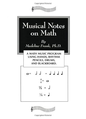 musical notes on math 1st edition madeline frank 0965858316, 978-0965858311