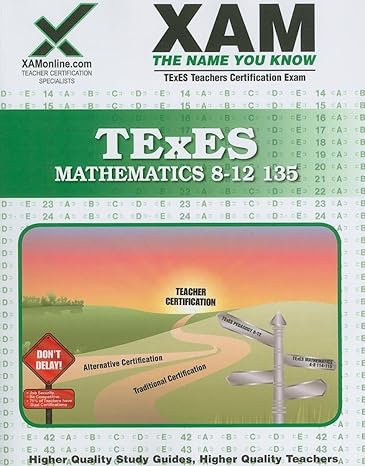 texes mathematics 8 12 135 teacher certification exam 1st edition sharon wynne 158197339x, 978-1581973396