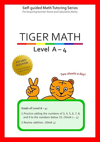 tiger math level a 4 for grade k 1st edition dr michelle y you 1944257039, 978-1944257033