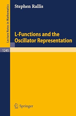 l functions and the oscillator representation 1987th edition stephen rallis 3540176942, 978-3540176947